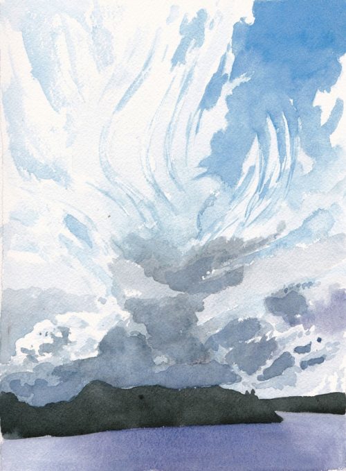 Original watercolour skyscape by Canadian artist Michaelle McLean
