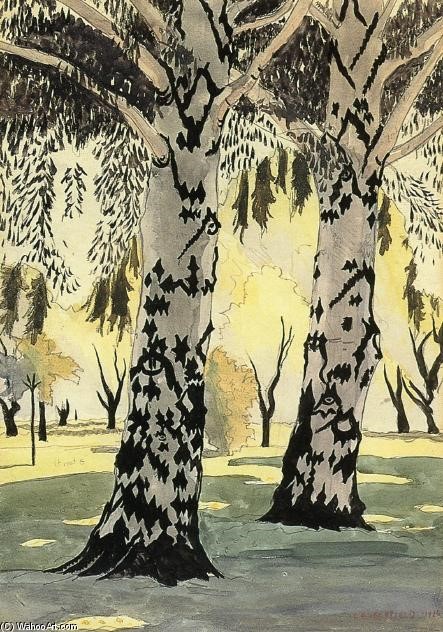 Charles Burchfield's watercolour Spring Poplars (c1917)